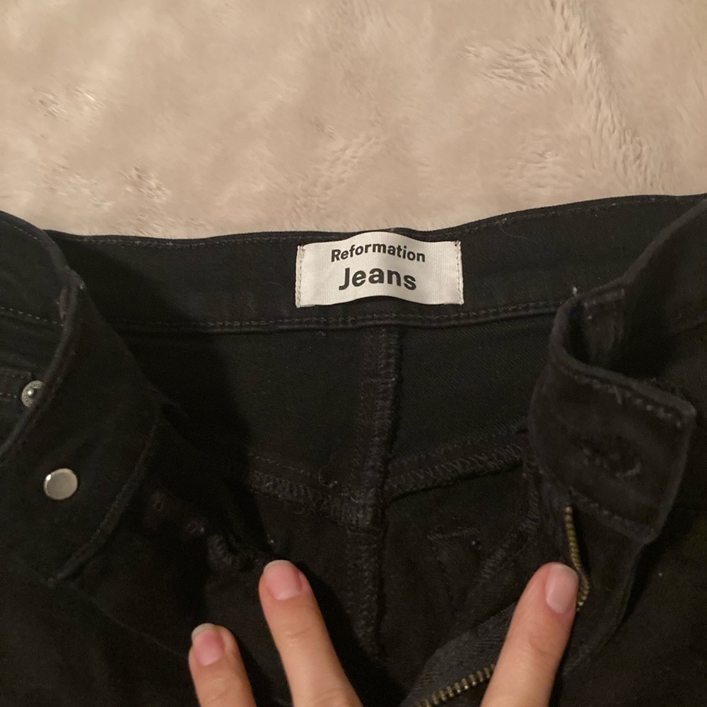 Reformation high waist Audrey black pants - size 24 - Picture 5 of 6